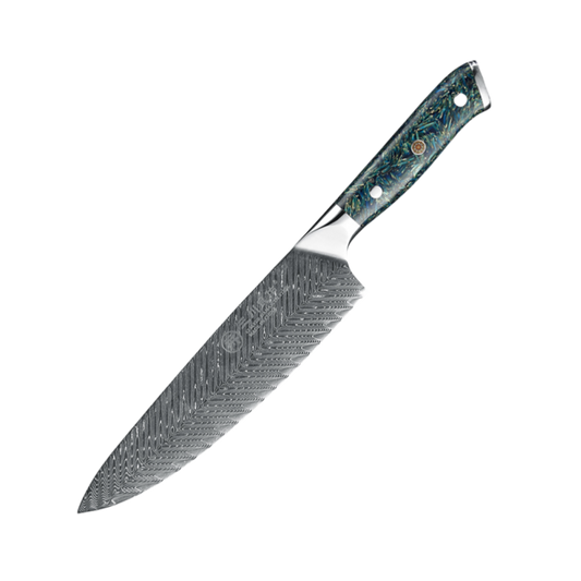 67 Layer Damascus Chef Knife with Seiko Husk + Resin Handle