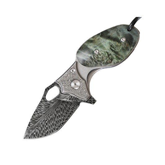 Pocket Knife | Feather Pattern | Swamp Rat