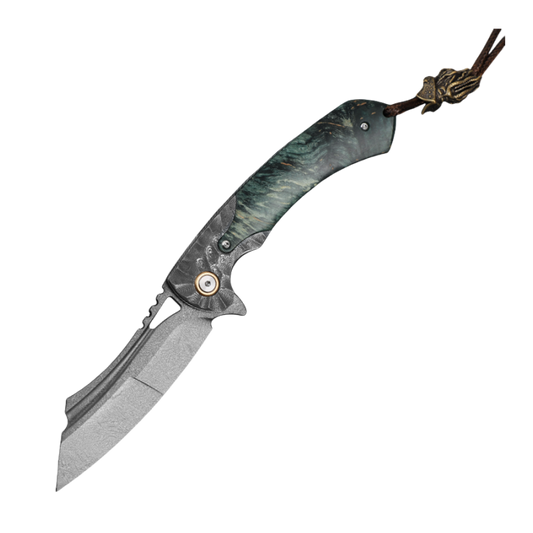 Forged Wootz Damascus Steel Folding Knife-Pirates of the Caribbean