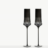 MU16 Black Cupid Champagne Flutes Wedding Gift Crystal Goblet Gift Box - Goglasscup