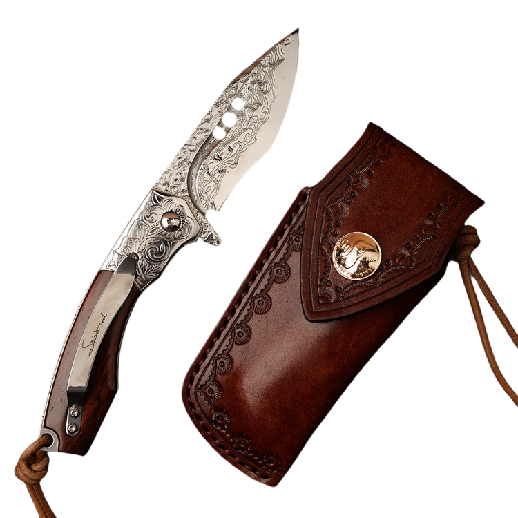 Folding Knife | Damascus Steel | Outdoor Camping | Meilong