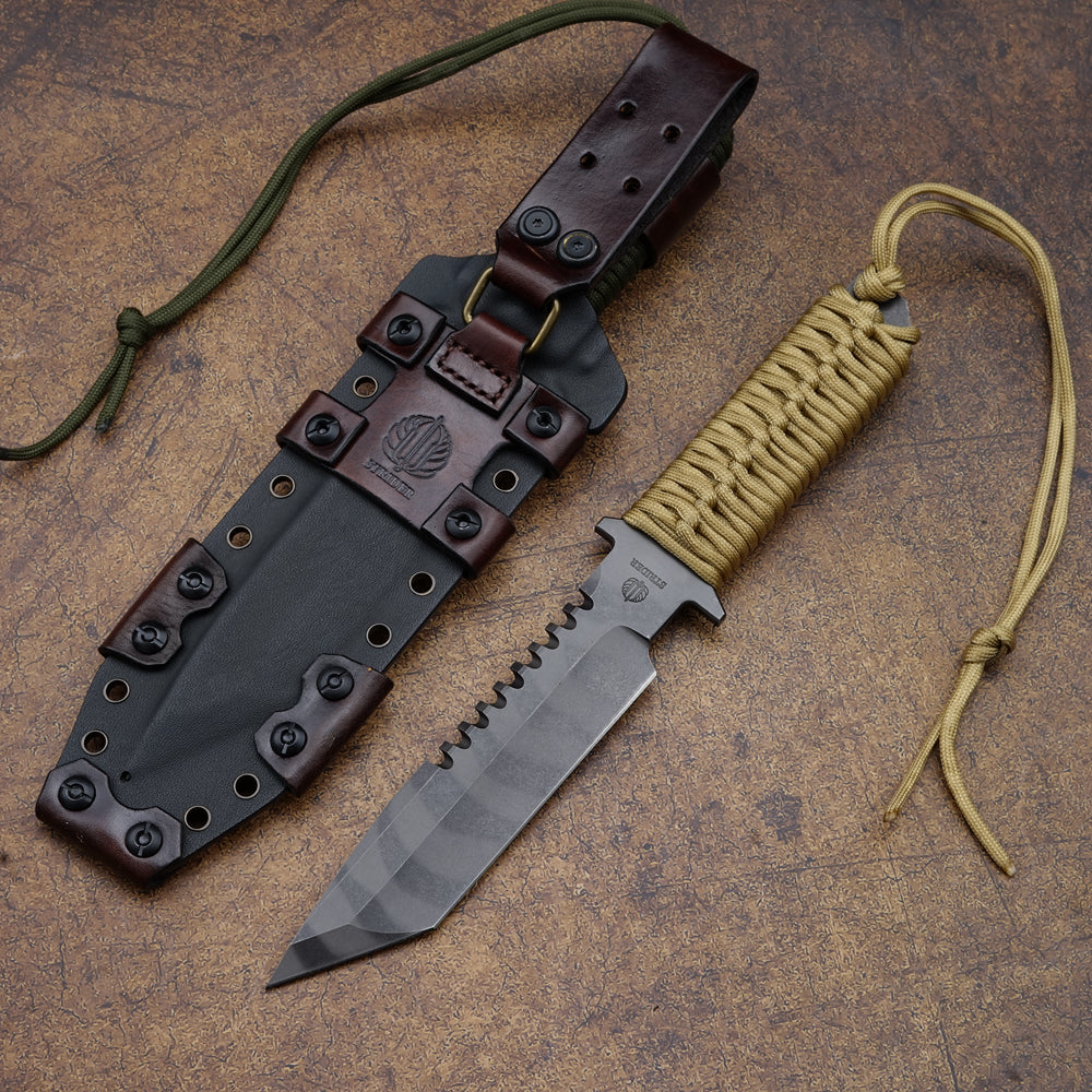 Outdoor Camping Knife | BTSS Series Paracord Tiger Stripe |ATS-34 Alloy Steel