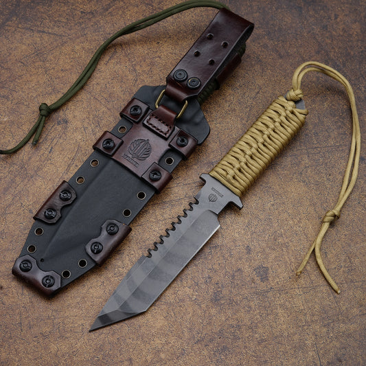 Outdoor Camping Knife | BTSS Series Paracord Tiger Stripe |ATS-34 Alloy Steel