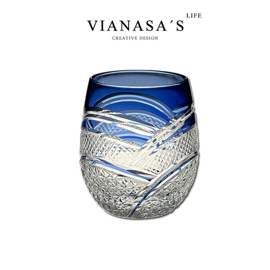 VIANASA'S Shimmering Full Moon Edo Kiriko Whiskey Glass Goglasscup