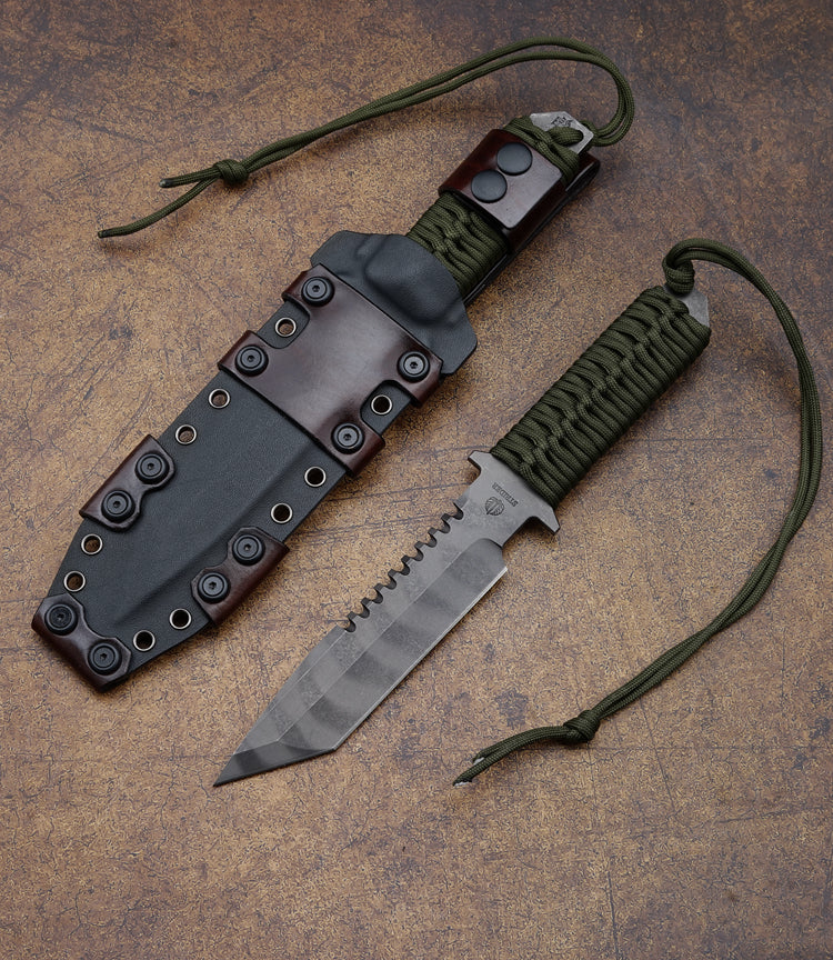 Outdoor Camping Knife | BTSS Series Paracord Tiger Stripe |ATS-34 Alloy Steel