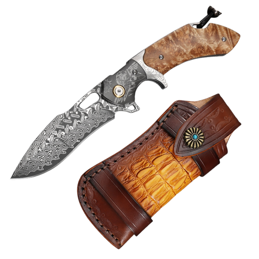 Damascus Steel Knife Outdoor Folding Knife- Flying Eagle