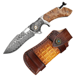 Damascus Steel Knife Outdoor Folding Knife- Flying Eagle