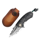 Folding Knife | Japanese VG10 Damascus steel | Demon Cow