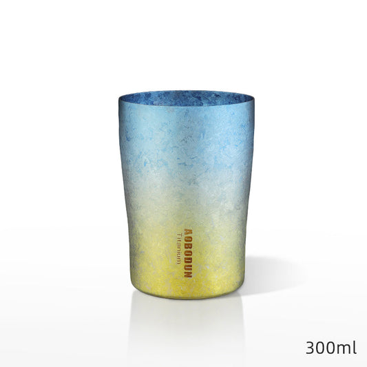 GOGLASSCUP Pure Titanium Gradient Painted Beer Mug