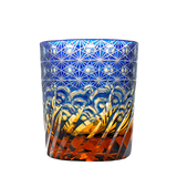 GOGLASSCUP Edo Kiriko Waves and Starry Sky Whiskey Glass GoGlassCup