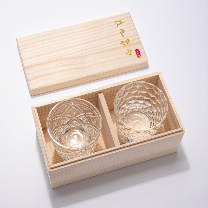 Ice Flower K9 Crystal Edo Kiriko Whiskey Glass