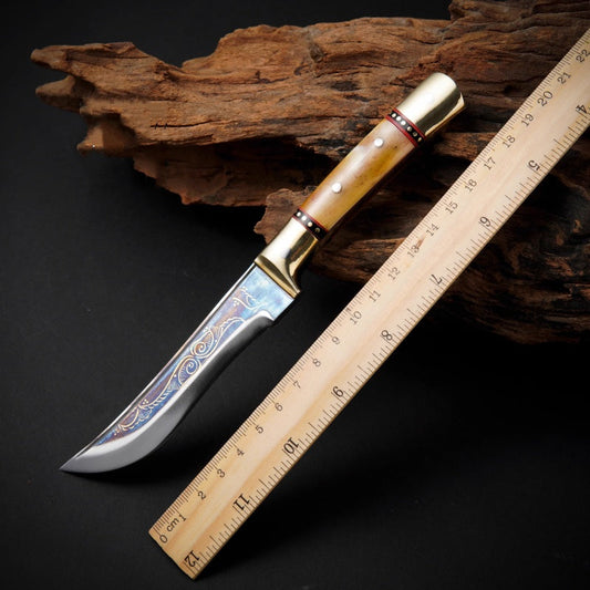 Artisan Paring Knife: Bearing Steel Blade & Yak Horn Handle