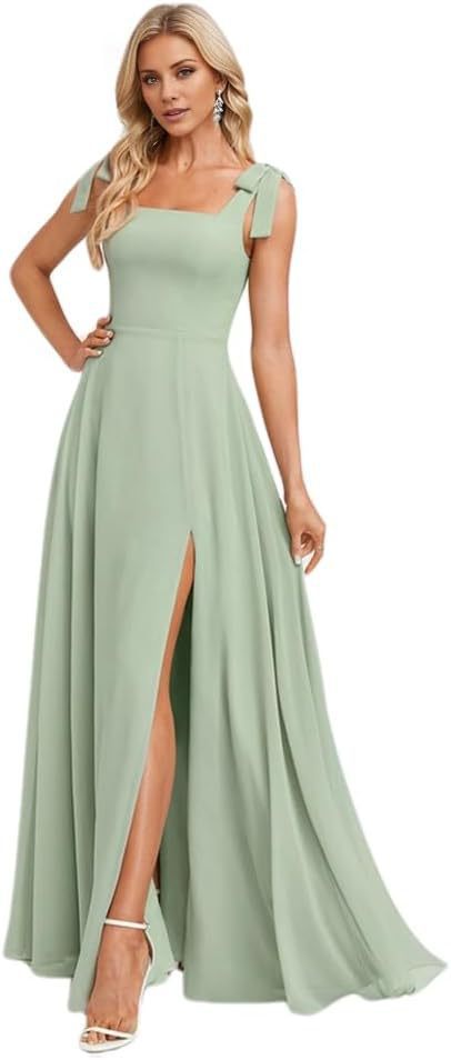 The A-Line Square Floor-Length Chiffon Bridesmaid Dress with Bow: An Ode to Timeless Elegance