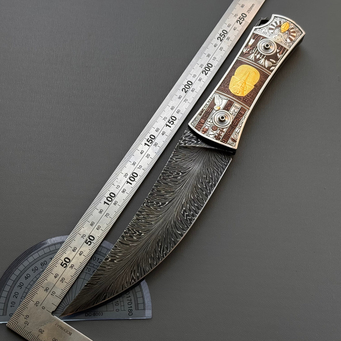 The Egyptian Pharaoh Damascus Knife: Where Mortal Craftsmanship Meets Divine Judgment