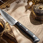 Damascus Paring Knife AUS-10 with Ebony Handle