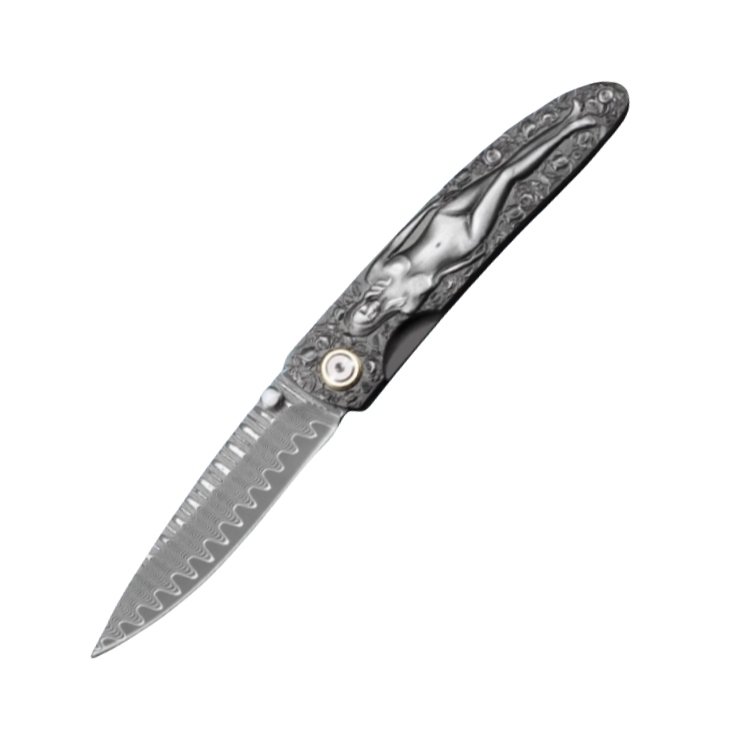 Pocket Knife| Damascus Steel  | Musa Goddess