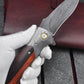 Folding Knife | Forged Feather Pattern | Black Tortoise