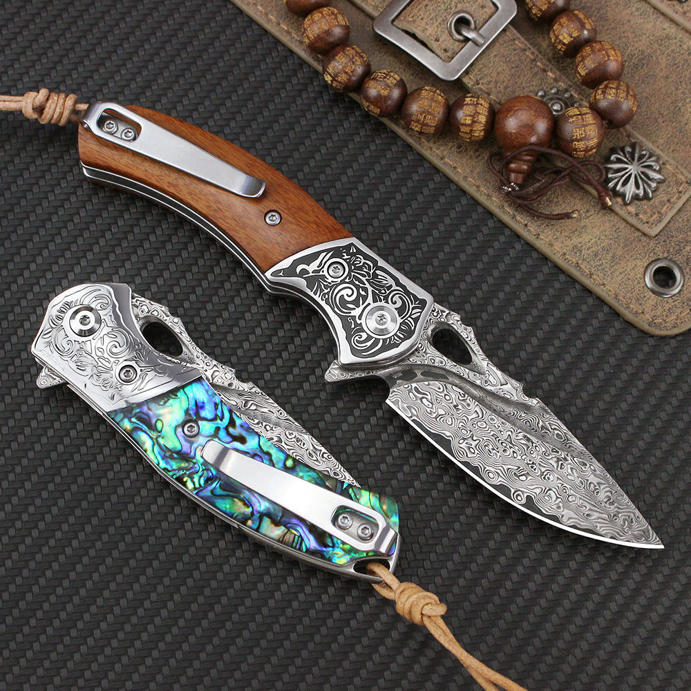 Outdoor VG10 Damascus Steel Folding Knife
