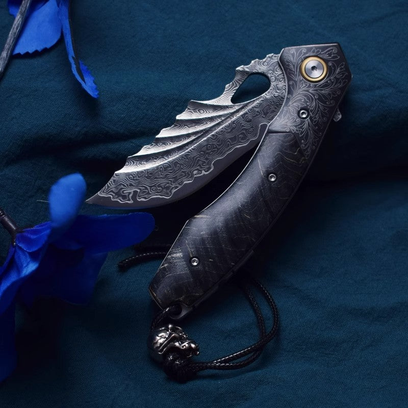 Folding Knife | VG10 Damascus Steel | Dark Night
