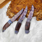 Damascus Steel Outdoor Pocket Knife- Human Face Pattern- Collection Level