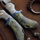 Feather Pattern Damascus Steel Folding Knife-Navigator