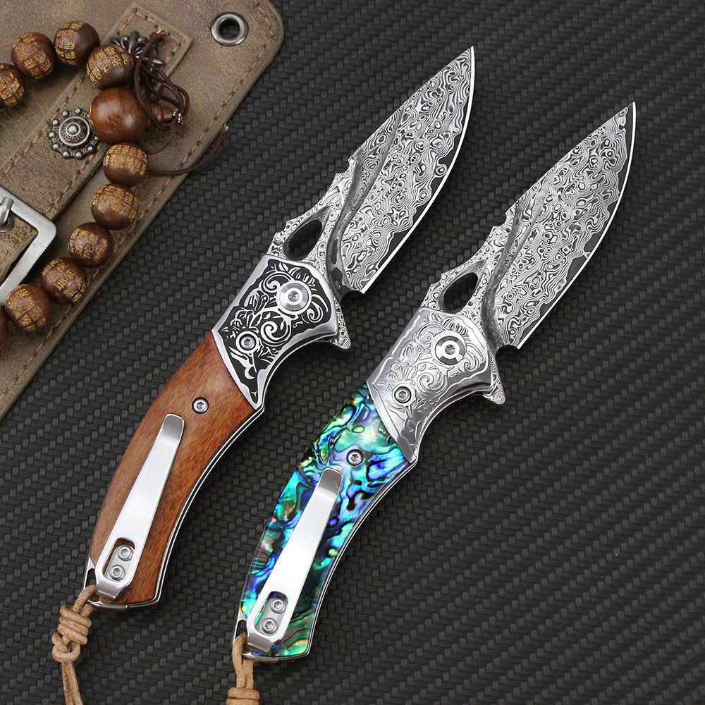 Outdoor VG10 Damascus Steel Folding Knife