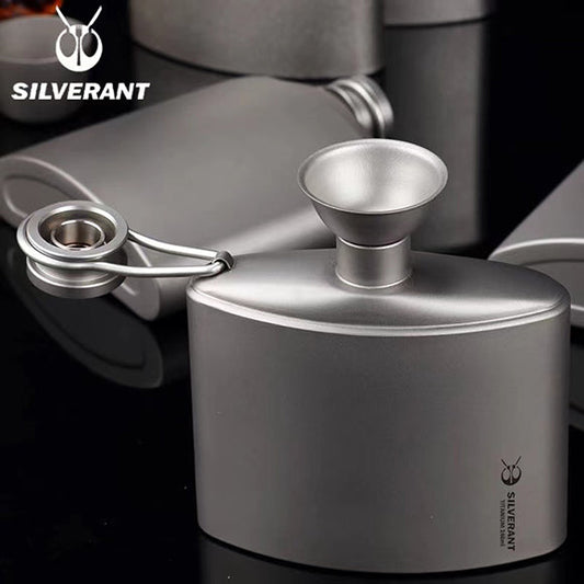 SILVERANT Pure Titanium Outdoors Hip Flask - Goglasscup