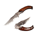 Damascus Handmade Folding Knife- Night Devil Knight
