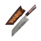 Damascus Steel Handmade 8" Santoku Knife with Stabilized Wood Handle