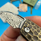 Pocket Knife | Swiss Powder Steel | Damascus Steel | Golden Cicada