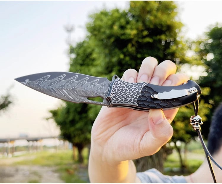 Folding Knife | Damascus Steel | Hand Forged | Desert Eagle
