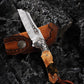Damascus Steel Forged Folding Knife-The Submissive Dragon