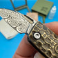 Pocket Knife | Swiss Powder Steel | Damascus Steel | Golden Cicada