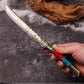 Hand-Forged Turquoise-Inlaid Copper Knife Sheath