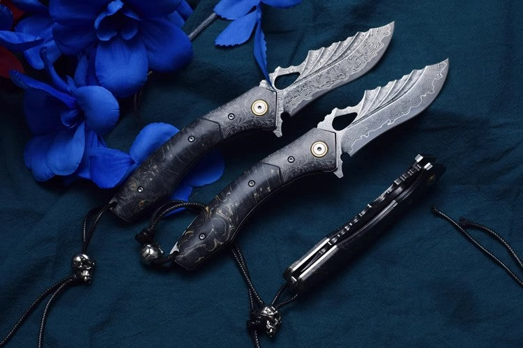 Folding Knife | VG10 Damascus Steel | Dark Night