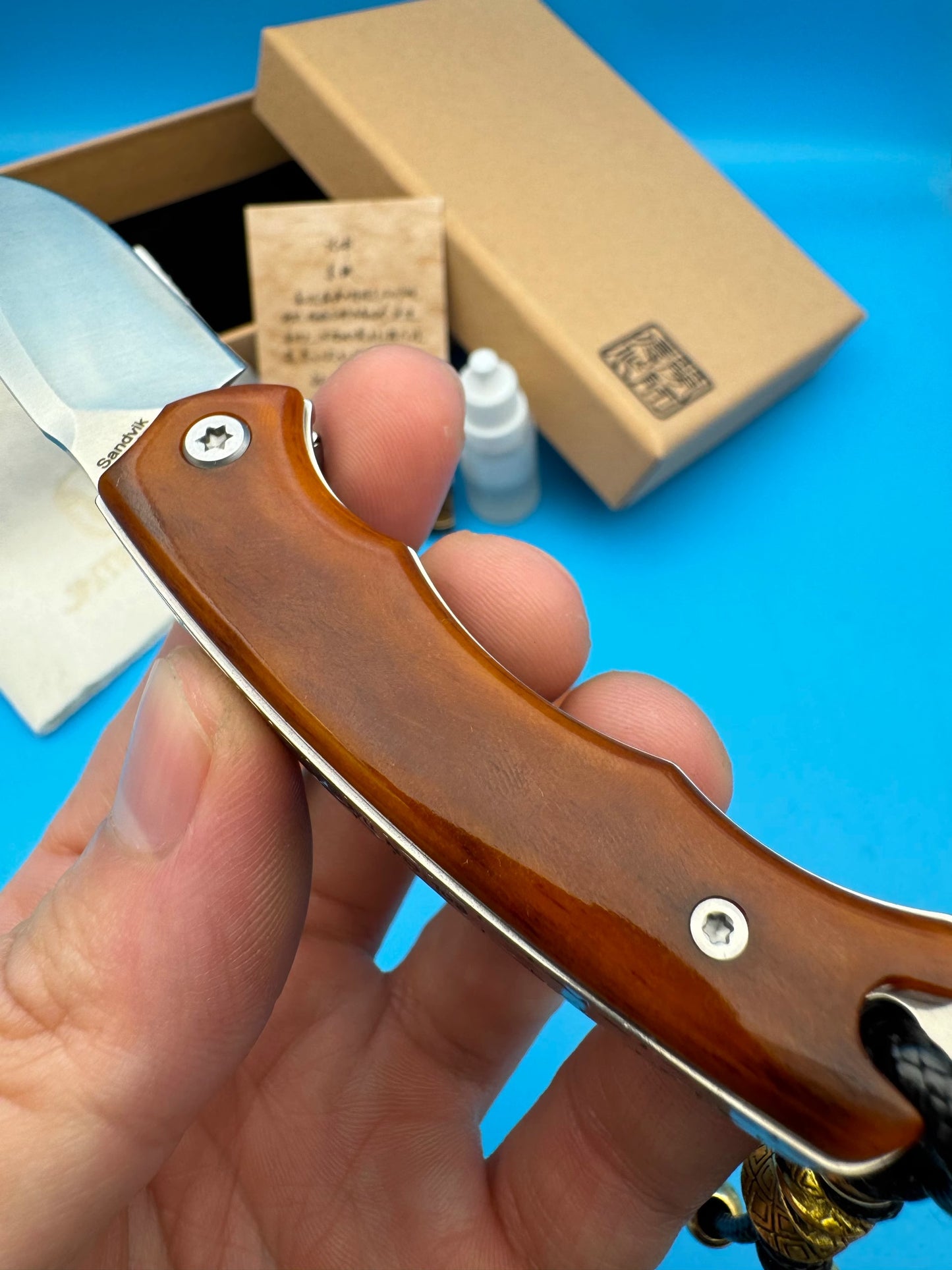 Folding Knife | Ox Bone Handle | Red Fox