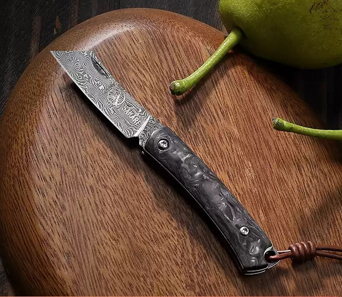 Folding Knife | Damascus Steel | Paring knife