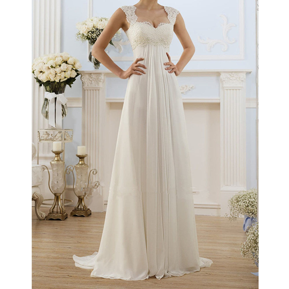 Ball-Gown/Princess V-Neck Court Train Lace Tulle Wedding Dress With Sequins Beading