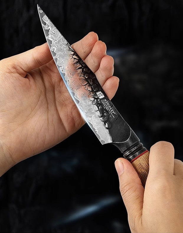 Damascus Steel Utility Knife- Ink Hammer Series
