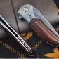 Folding Knife | Forged Feather Pattern | Black Tortoise