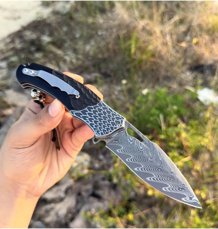 Folding Knife | Damascus Steel | Hand Forged | Desert Eagle