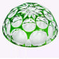 KAGAMI Edo Kiriko Wine Glass Jade Green Hydrangea - Goglasscup