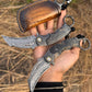 Damascus Steel Folding Knife -Violent Forest