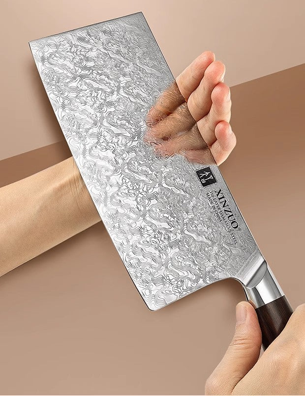 110 Layer Dual-core Damascus Cleaver