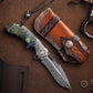Feather Pattern Damascus Steel Folding Knife-Navigator