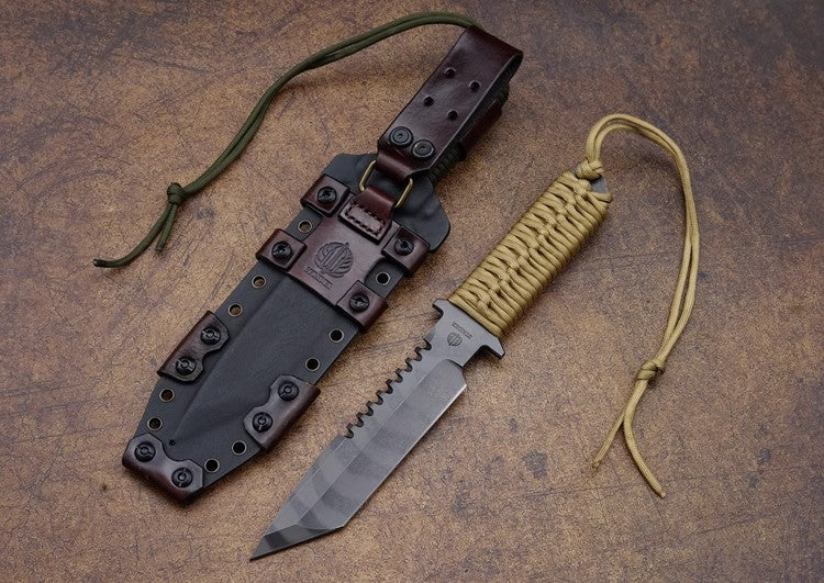 Outdoor Camping Knife | BTSS Series Paracord Tiger Stripe |ATS-34 Alloy Steel