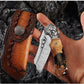 Damascus Steel Forged Folding Knife-The Submissive Dragon