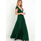 A-line One Shoulder V-Neck Halter Floor-Length Mesh Bridesmaid Dress