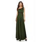 A-line One Shoulder V-Neck Halter Floor-Length Mesh Bridesmaid Dress