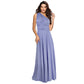 A-line One Shoulder V-Neck Halter Floor-Length Mesh Bridesmaid Dress